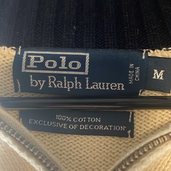 Polo by Ralph Lauren size extra large cream, quarter zip sweater - Picture 4 of 7